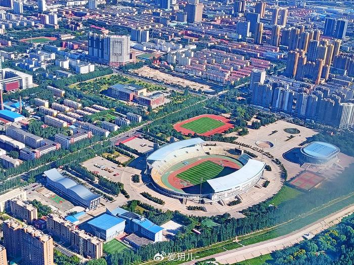 飞机上俯瞰通辽市城市,原创拍摄